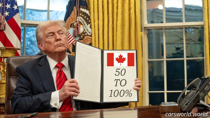 Trump amenaza ahora a Canadá con aranceles de hasta el 100% a los coches | Carscoops